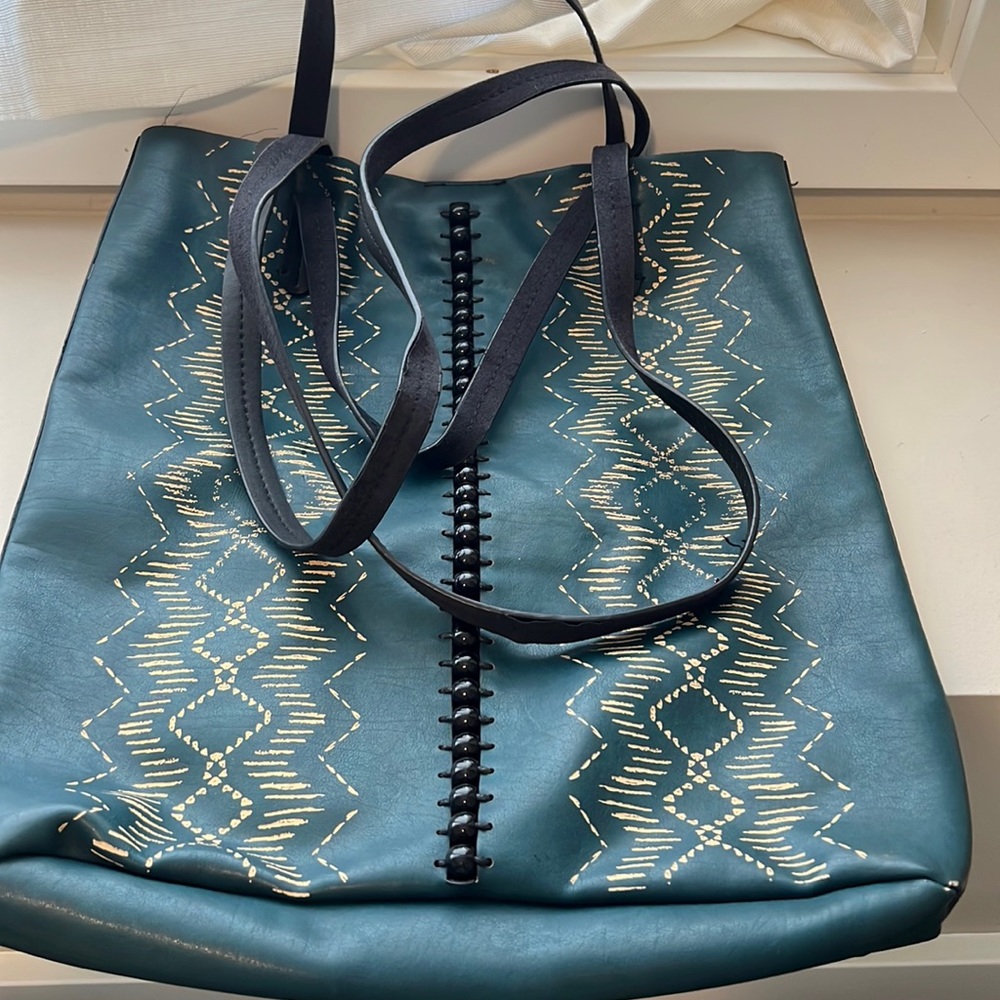 Vegan leather free people shoulder bag.